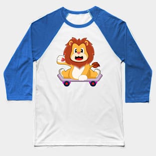 Lion Skater Skateboard Baseball T-Shirt